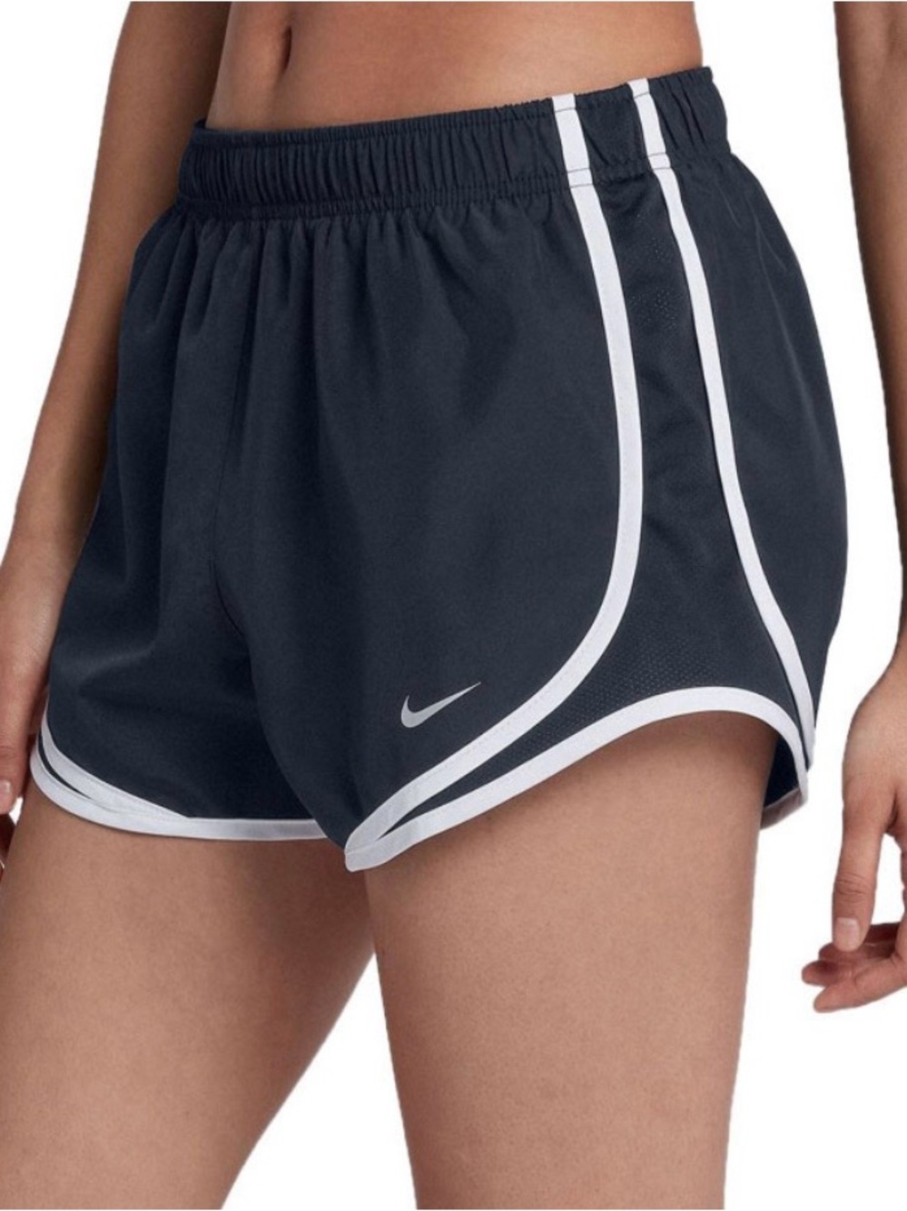 Nike Women’s Black Athletic Shorts with White Trim Size Small